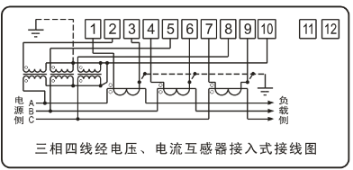 DTSY341-MD3經(jīng)電壓、電流互感器接入式接線圖