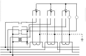 三相四線經(jīng)電壓、電流互感器 接入式電能表接線圖