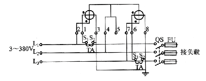 三相有功電能表配電流互感器的接線圖